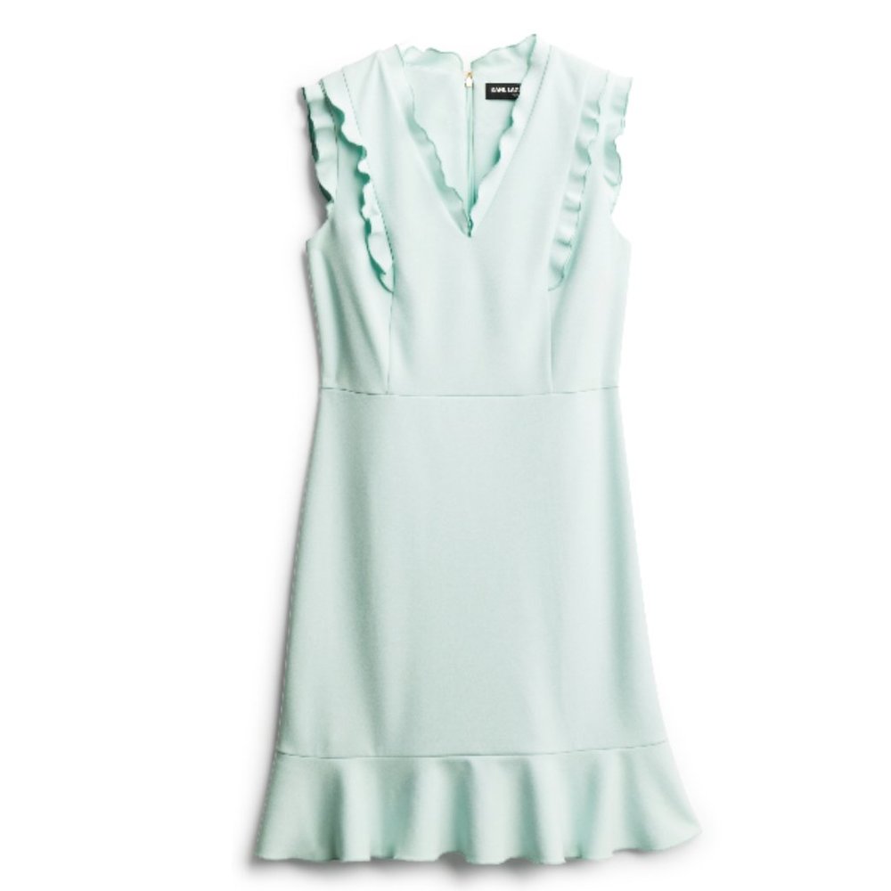 Karl Lagerfeld Ruffle Detail Dress in Mint